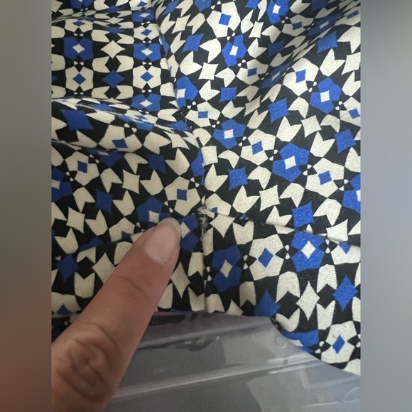 Maeve Geometric Ponte Flare Disco Pants in Blue size Small - Picture 3 of 3